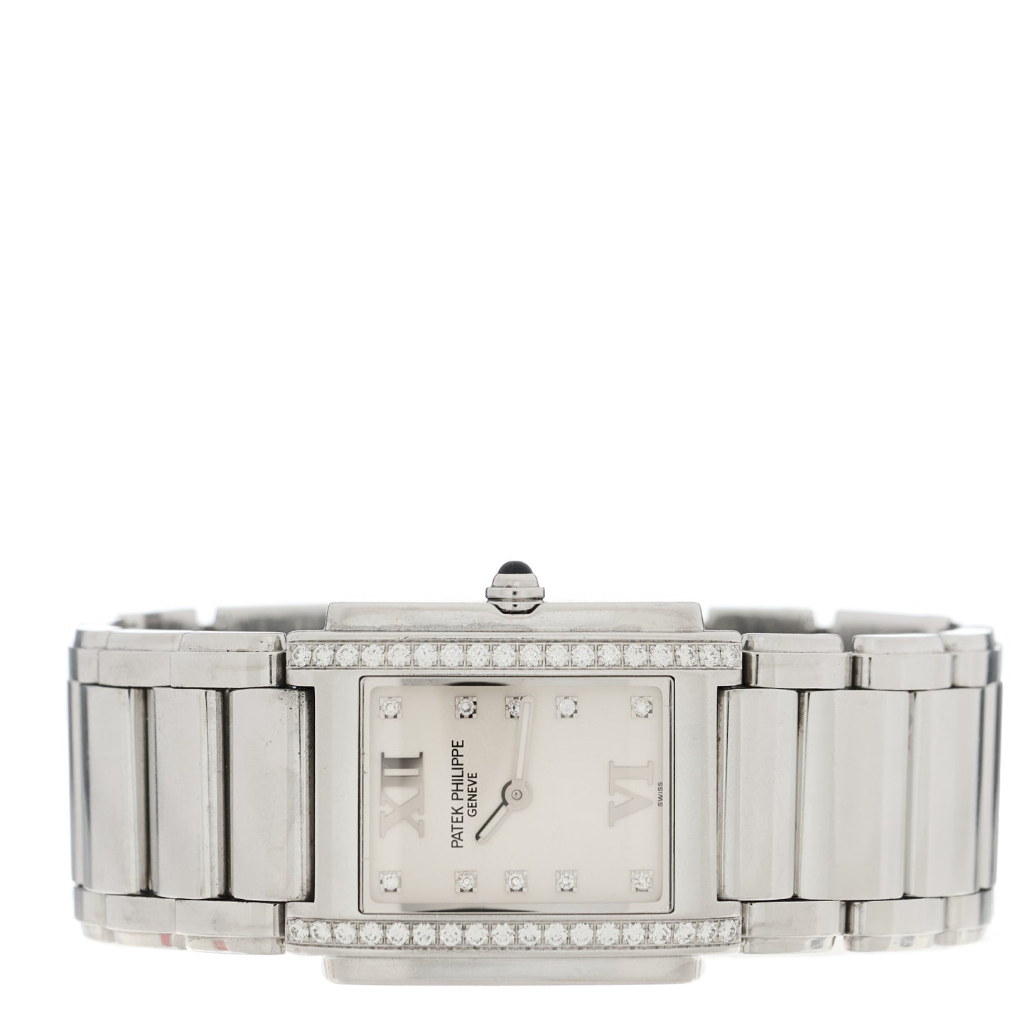 Stainless Steel Diamond 25mm Twenty-4 Quartz Watch White 4910/10A-011