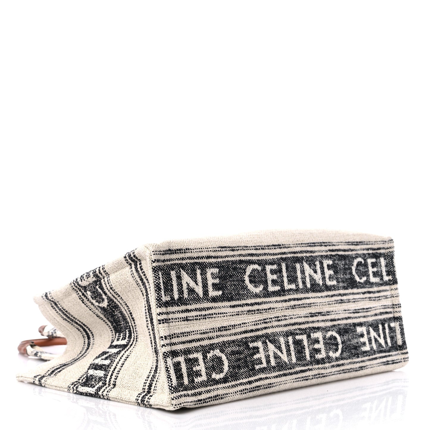 Jacquard Striped Large Cabas Thais White Black