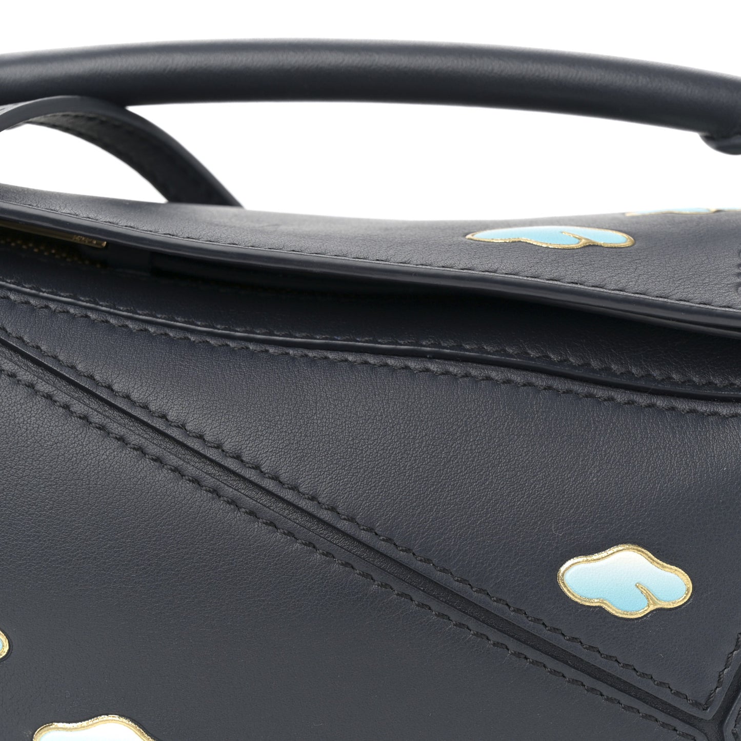 Calfskin New Year Mini Puzzle Bag Dark Ink