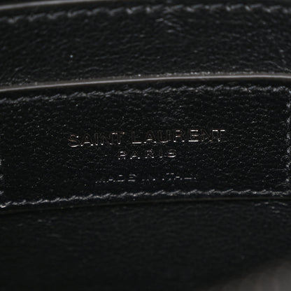 Saint Laurent Sheepskin Matelasse Chevron Monogram Medium College Bag Black 7 of 12