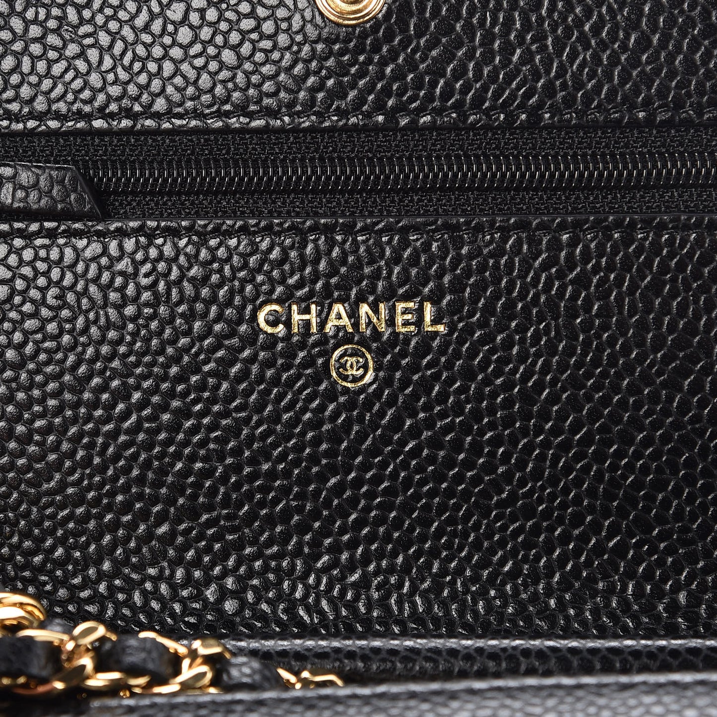 Caviar Quilted Wallet On Chain WOC Black
