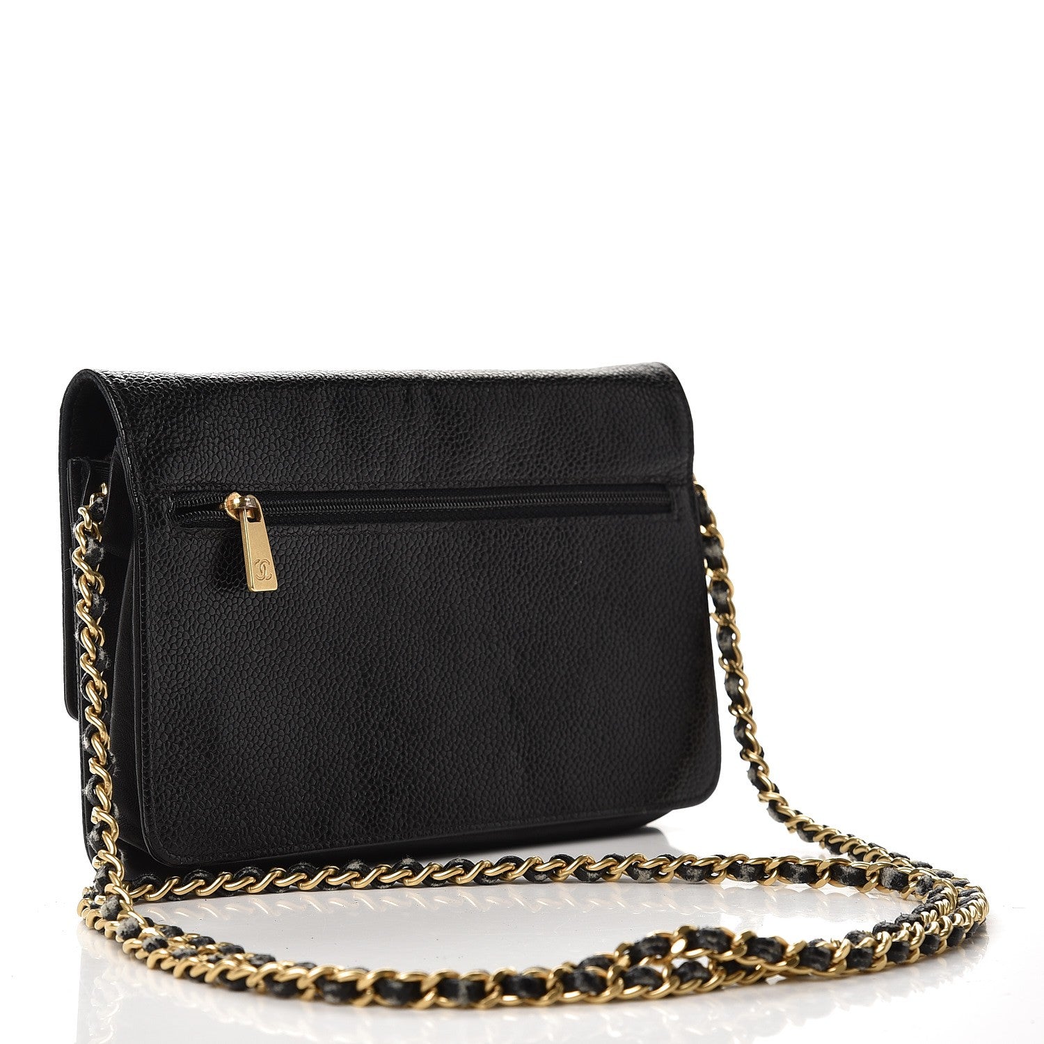 Chanel Caviar Timeless CC Wallet On Chain WOC Black 3 of 9