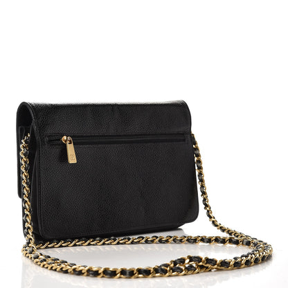 Chanel Caviar Timeless CC Wallet On Chain WOC Black 3 of 9