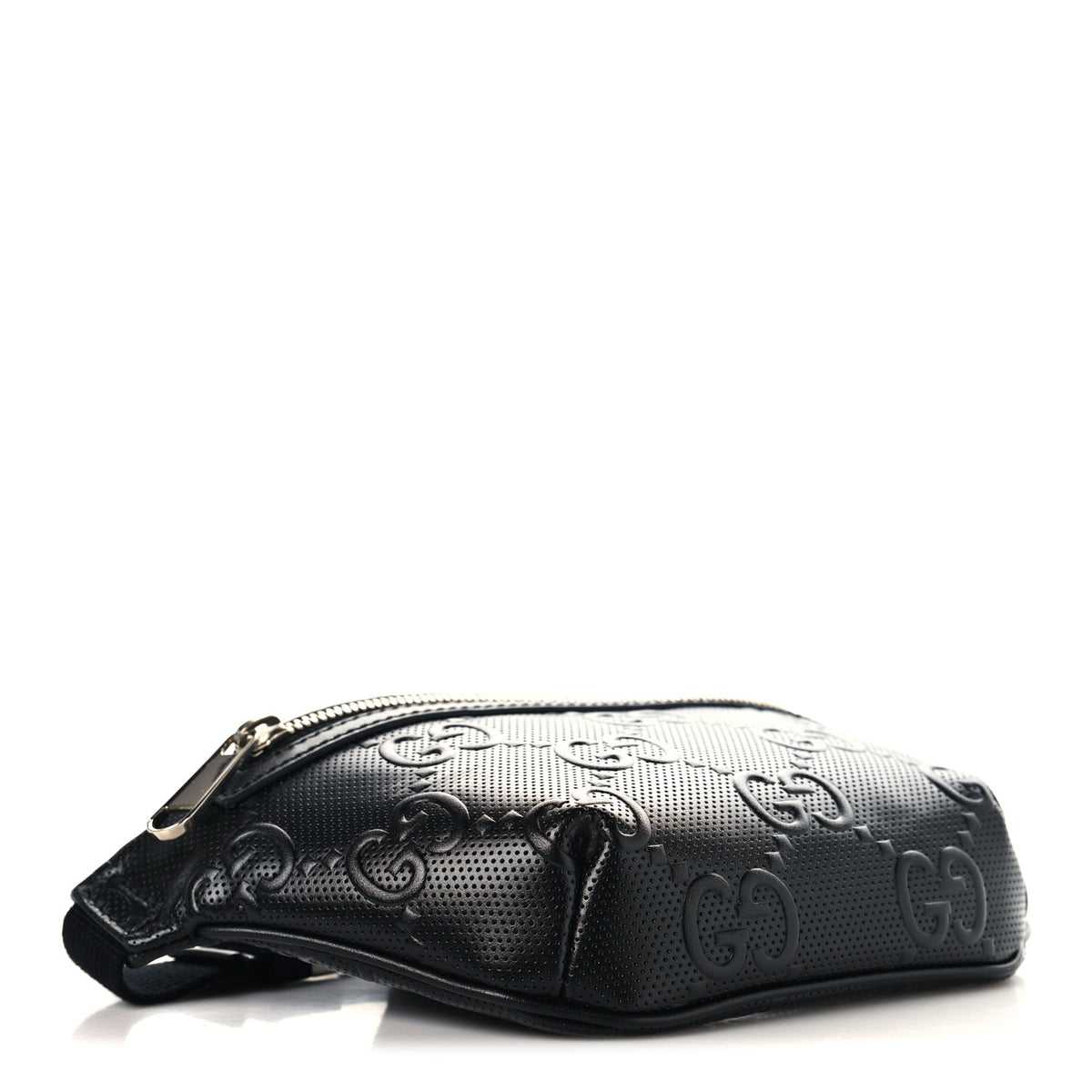 Calfskin GG Tennis Embossed Belt Bag Black