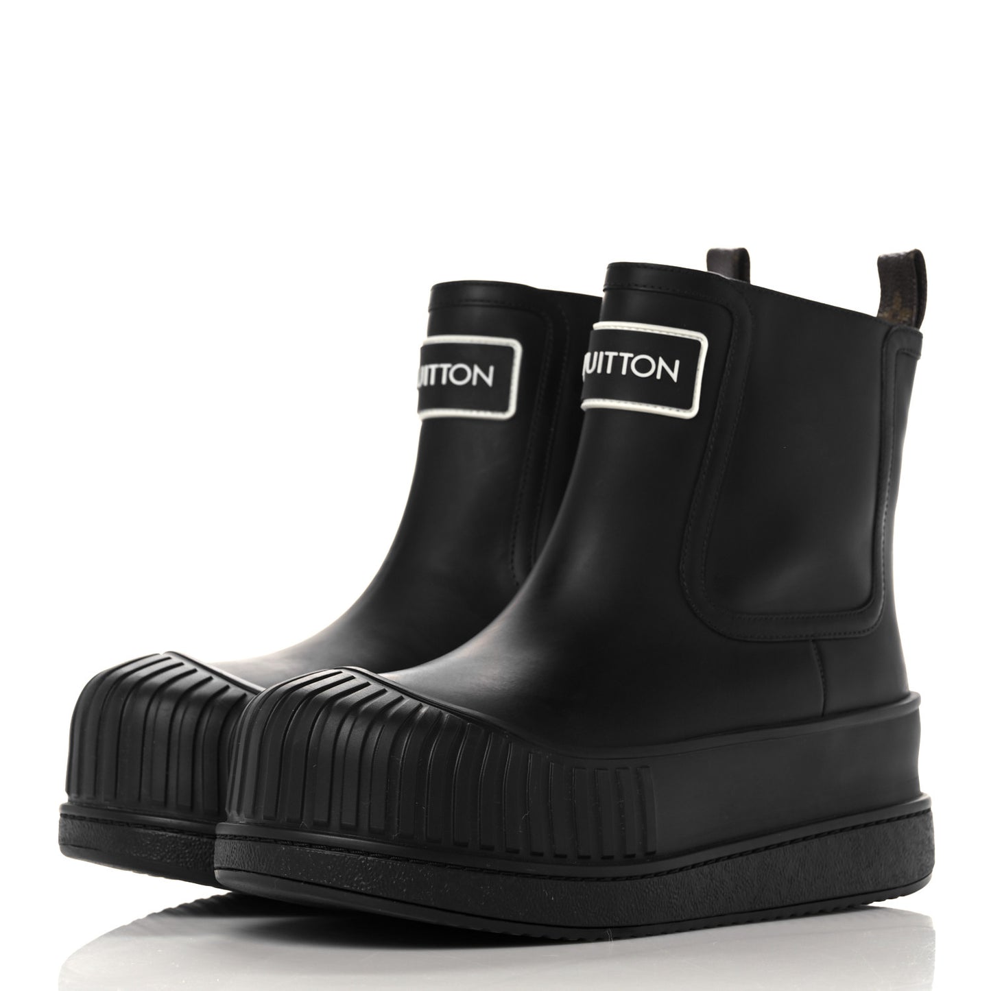 Calfskin Polar Flat Ankle Boots 38 Black