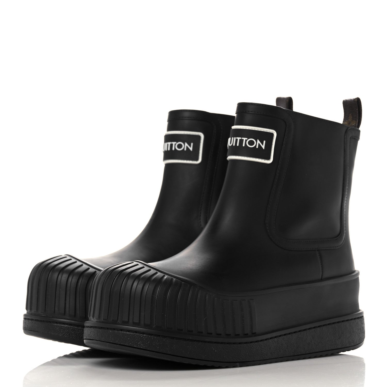 Louis Vuitton Calfskin Polar Flat Ankle Boots 38 Black 3 of 10