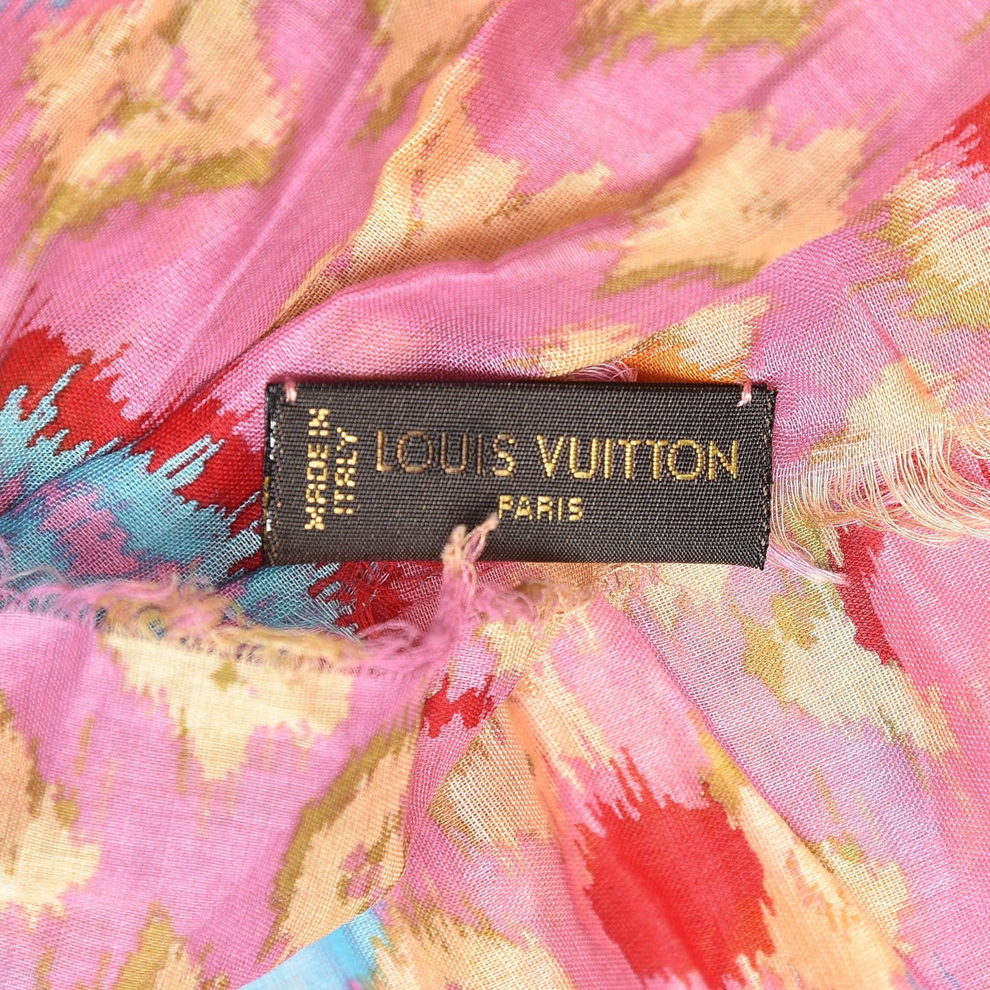 Cotton Monogram Ikat Pareo Scarf Rose
