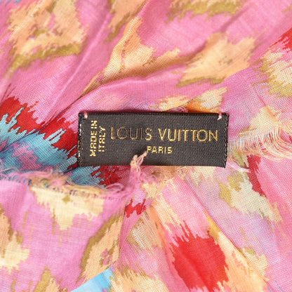 Louis Vuitton Cotton Monogram Ikat Pareo Scarf Rose 4 of 4
