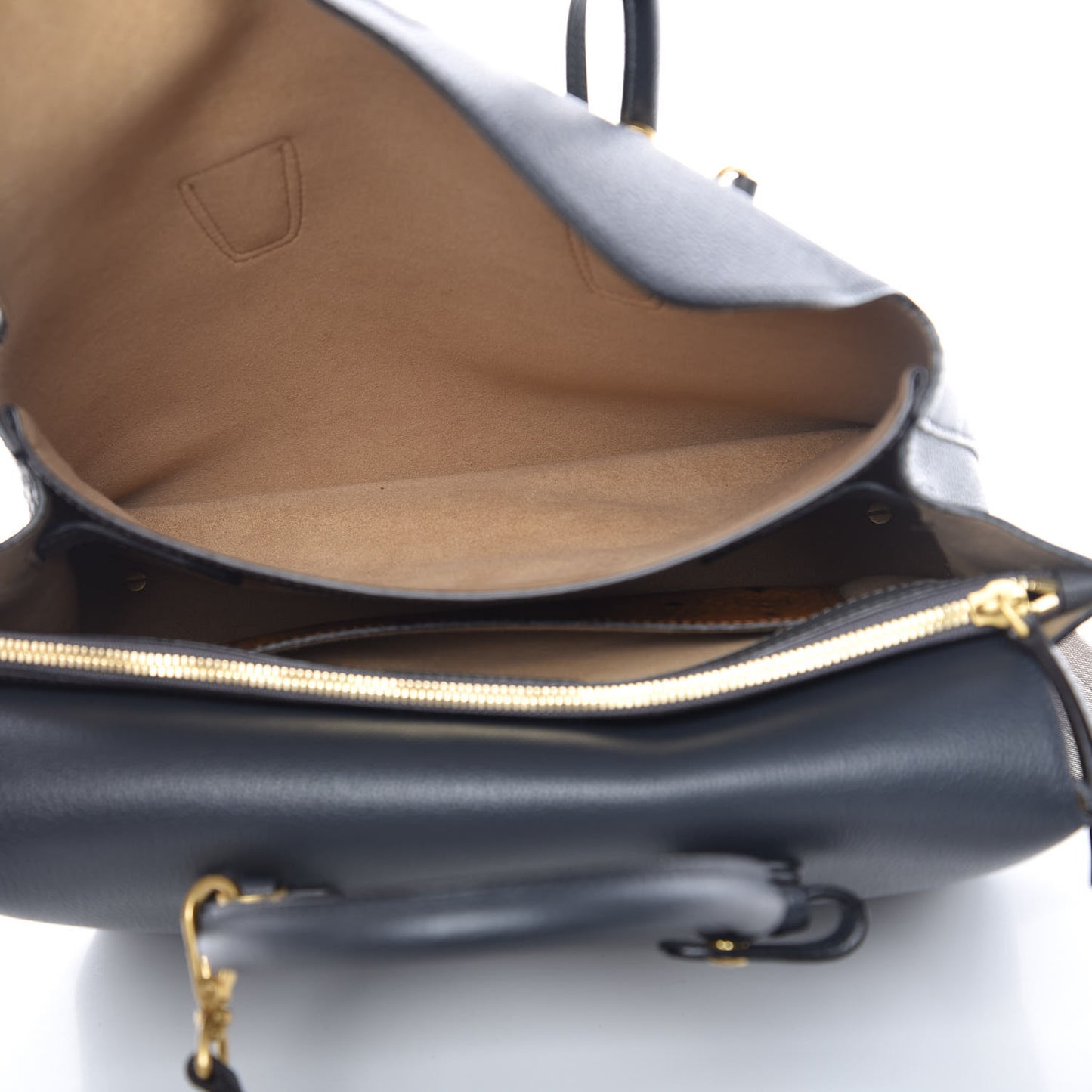 Grained Calfskin Medium Milla Tote Phantom Grey