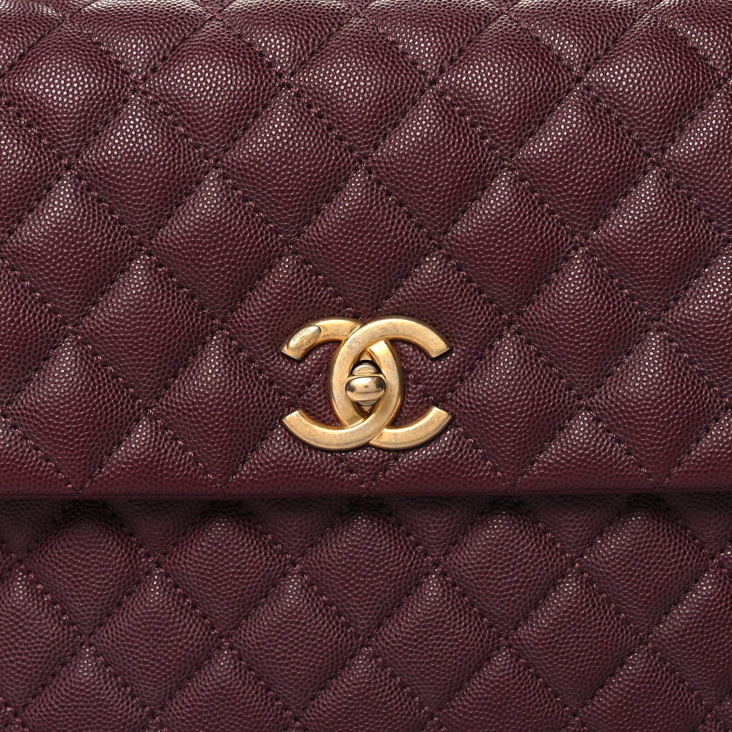 Chanel Caviar Lizard Quilted Medium Coco Handle Flap Burgundy 8 of 12