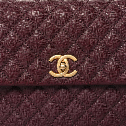 Chanel Caviar Lizard Quilted Medium Coco Handle Flap Burgundy 8 of 12