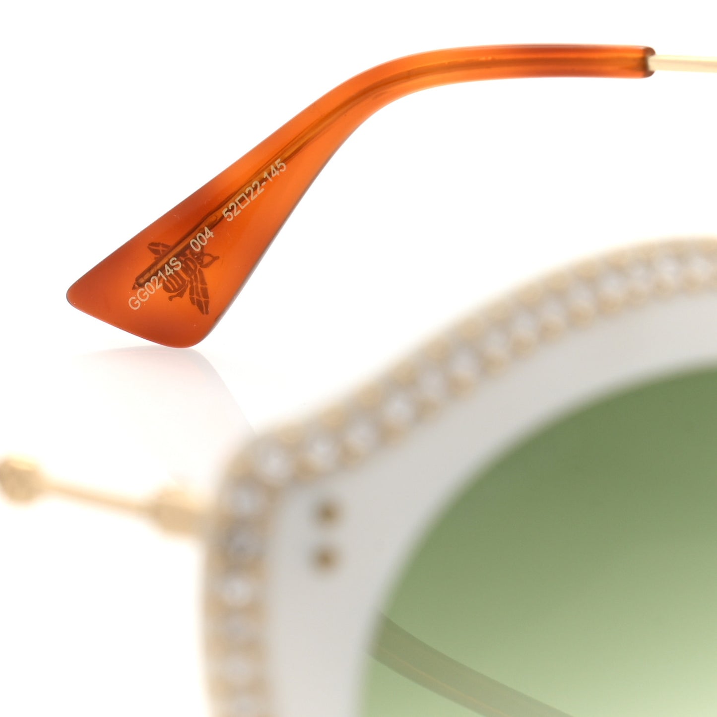 Crystal Cat Eye GG0214S Sunglasses White