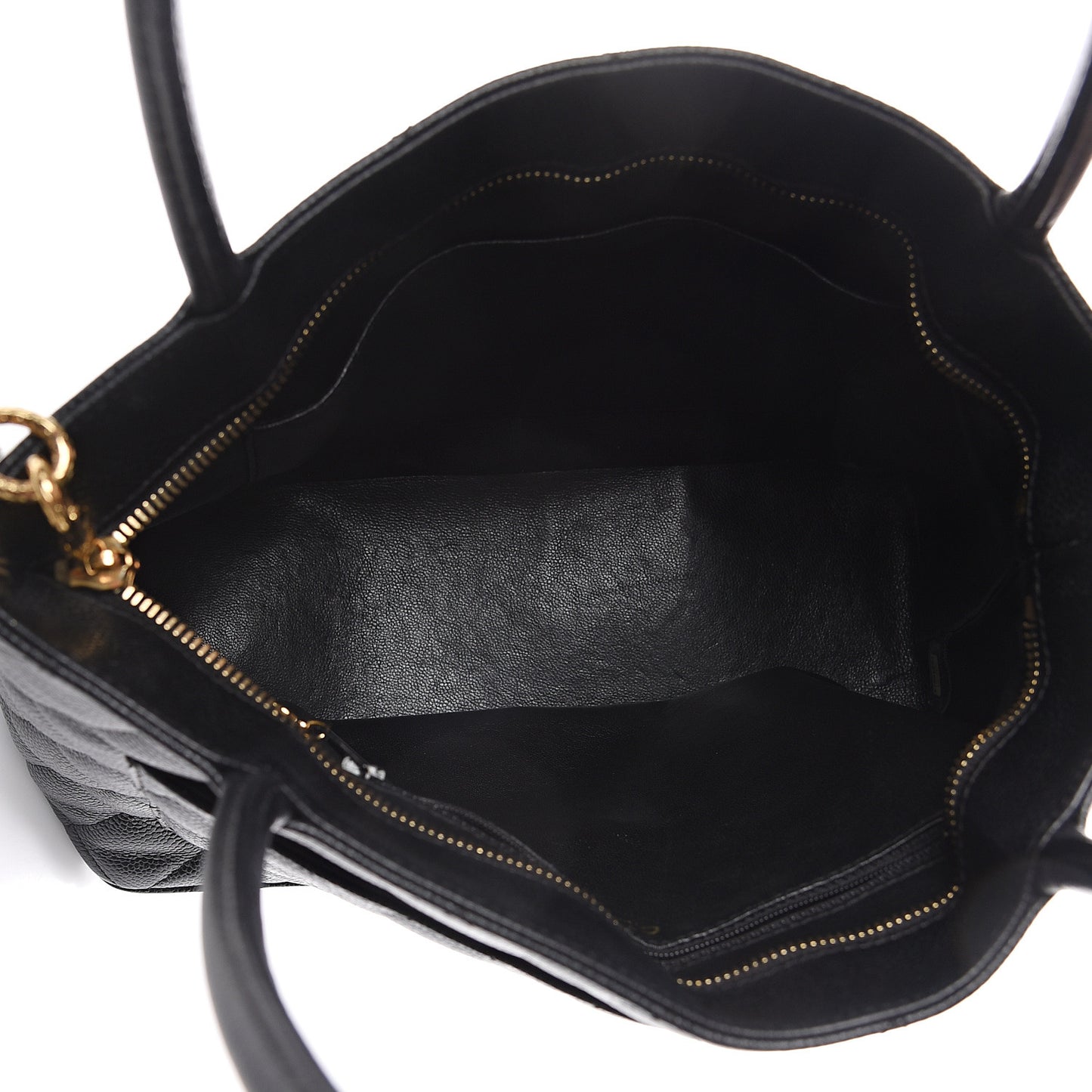 Caviar Quilted Medallion Tote Black
