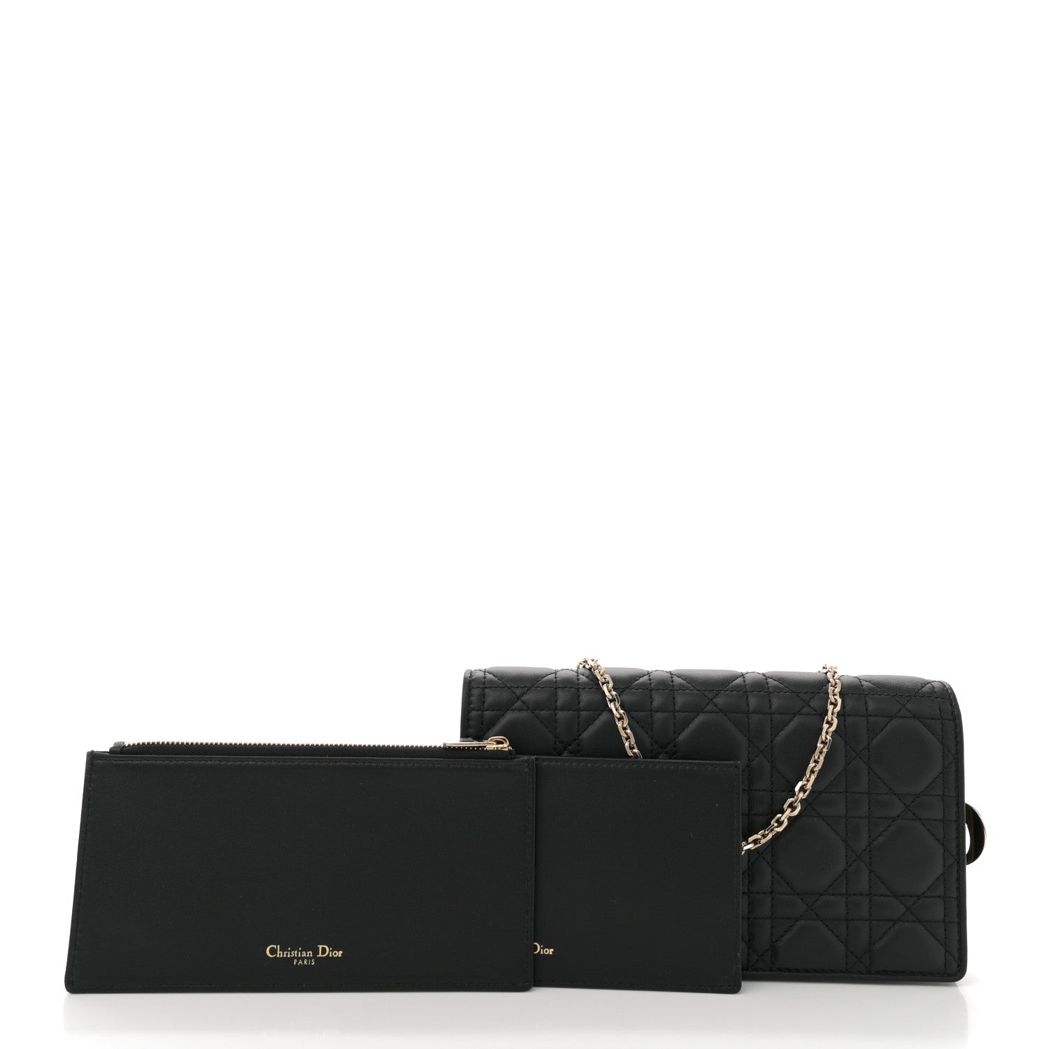 Christian Dior Lambskin Cannage Lady Dior Pouch Black 2 of 10