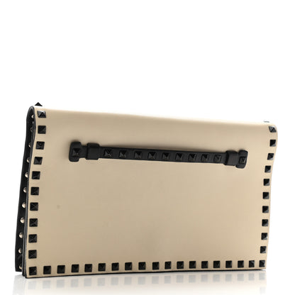 Valentino Garavani Nappa Rockstud Wristlet Clutch Black Light Ivory 3 of 9