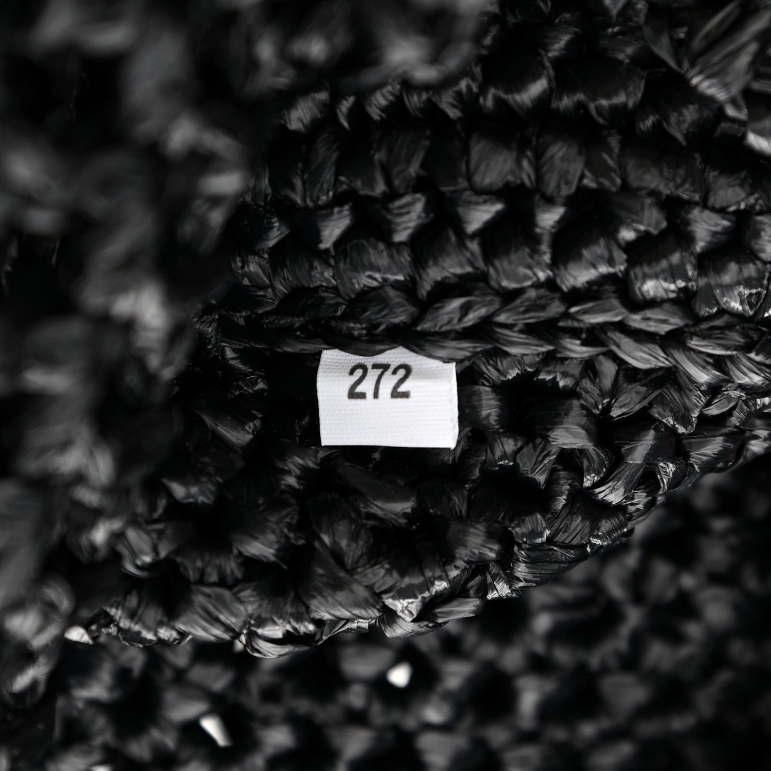 Prada Yarn Raffia Effect Crochet Logo Embroidered Shopping Tote Bag Black 6 of 9
