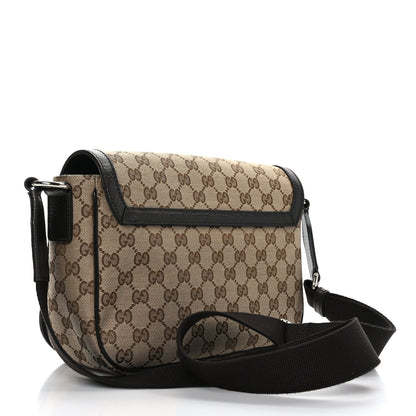 Gucci Monogram Flap Messenger Bag Beige Dark Brown 3 of 9