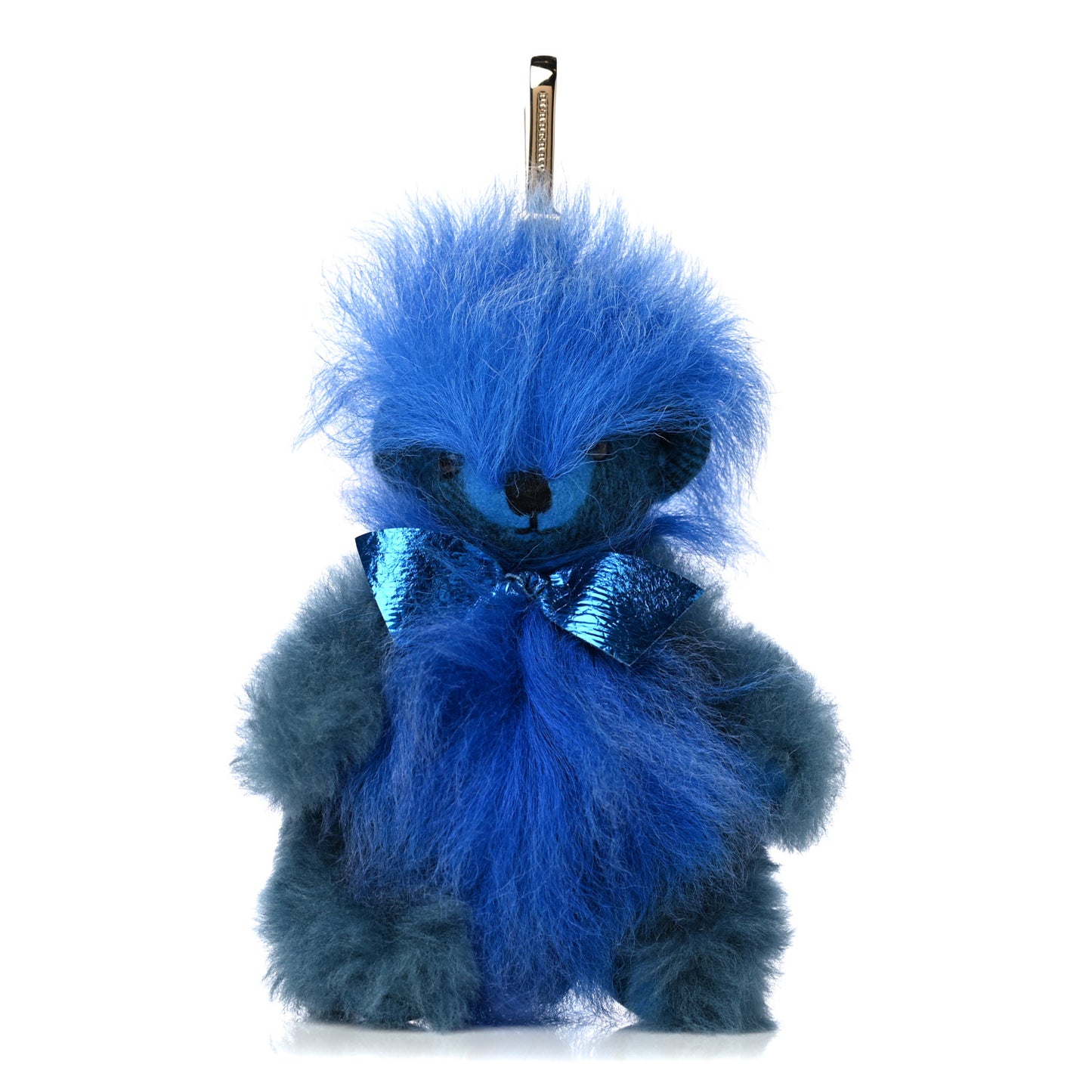 Fur Thomas Pom Pom Teddy Bear Keychain Charm Bright Cornflower Blue
