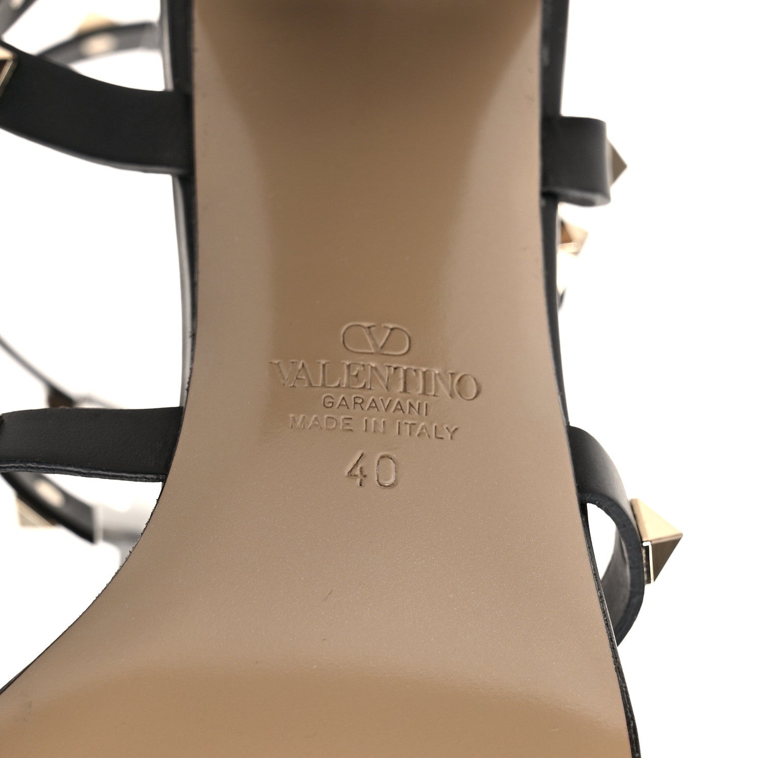 Valentino Garavani Calfskin Rockstud 60mm City Sandals 40 Black 6 of 7