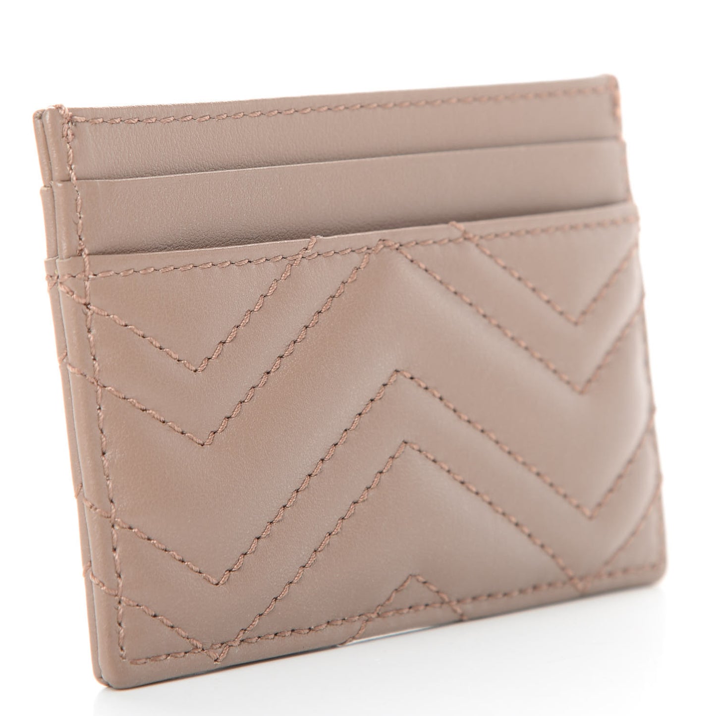 Calfskin Matelasse GG Marmont Card Holder Porcelain Rose