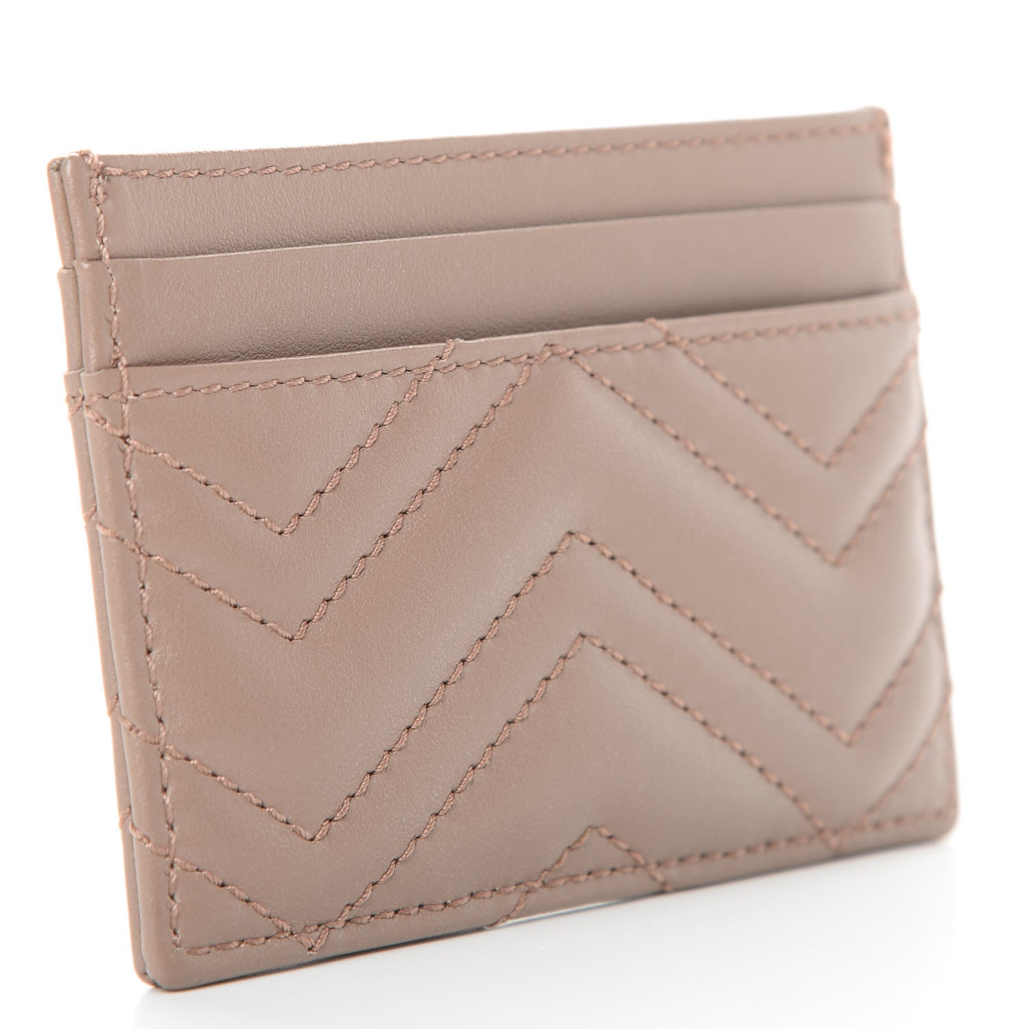 Gucci Calfskin Matelasse GG Marmont Card Holder Porcelain Rose 3 of 6