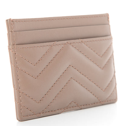 Gucci Calfskin Matelasse GG Marmont Card Holder Porcelain Rose 3 of 6