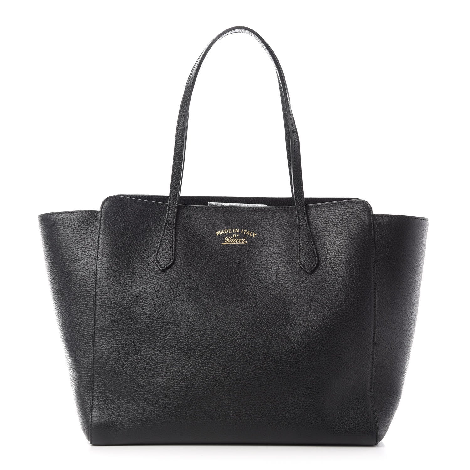 Gucci Pebbled Calfskin Medium Swing Tote Black 1 of 7