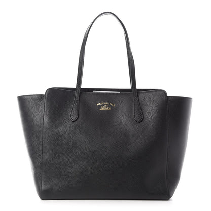 Gucci Pebbled Calfskin Medium Swing Tote Black 1 of 7