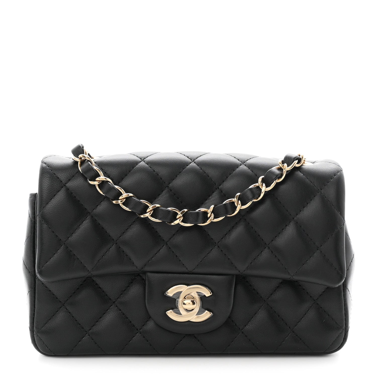 Chanel Lambskin Quilted Mini Rectangular Flap Black 1 of 11