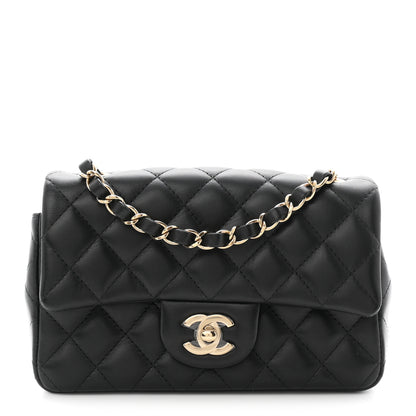 Chanel Lambskin Quilted Mini Rectangular Flap Black 1 of 11