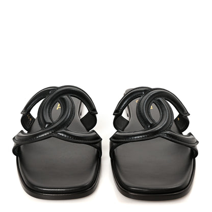Chanel Lambskin CC Cut Out Mules Sandals 40 Black 3 of 10