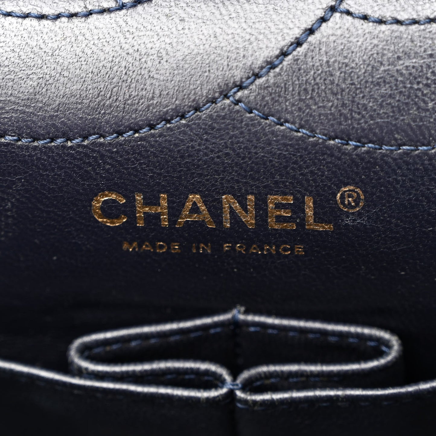 Aged Calfskin Quilted 2.55 Reissue 227 Flap Navy Blue