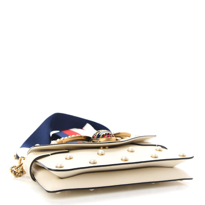Gucci Nappa Pearl Studded Mini Queen Margaret Broadway Shoulder Bag Mystic White 4 of 9