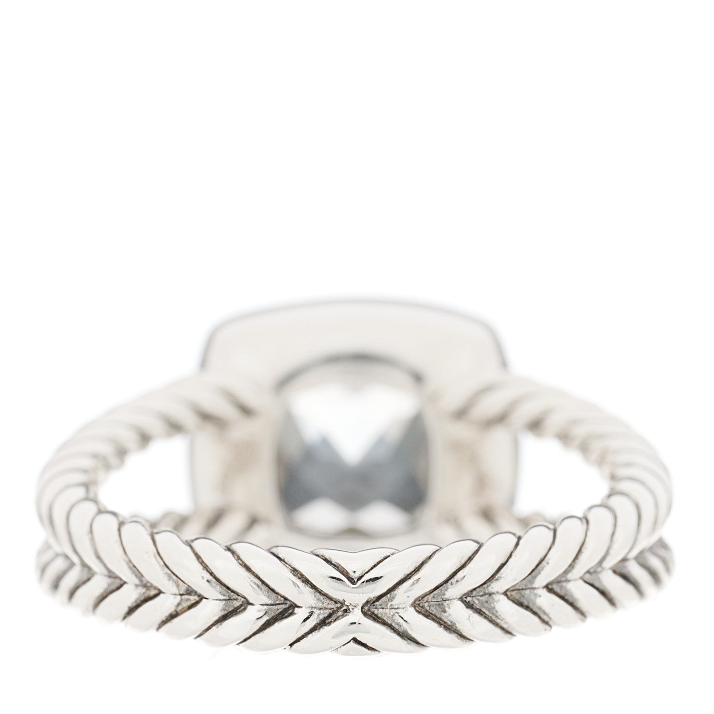 Sterling Silver Diamond White Topaz 7mm Petite Albion Ring 54 7