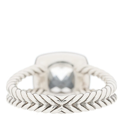 David Yurman Sterling Silver Diamond White Topaz 7mm Petite Albion Ring 54 7 5 of 5