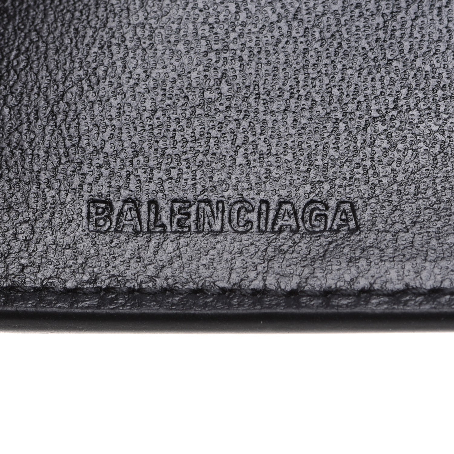 Balenciaga Metallic Textured Calfskin Logo Mini Cash Wallet Black 7 of 8