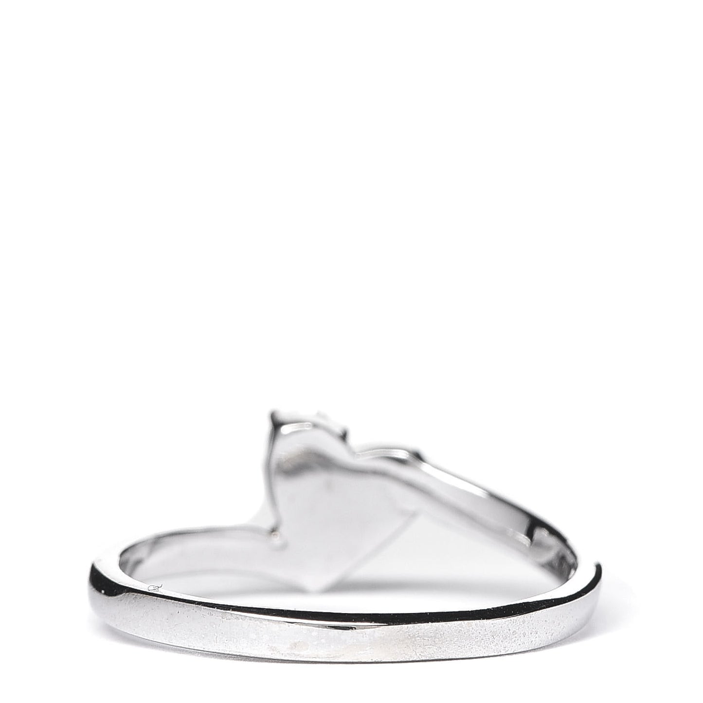 18K White Gold Diamond Heart Band Ring 54 6.75