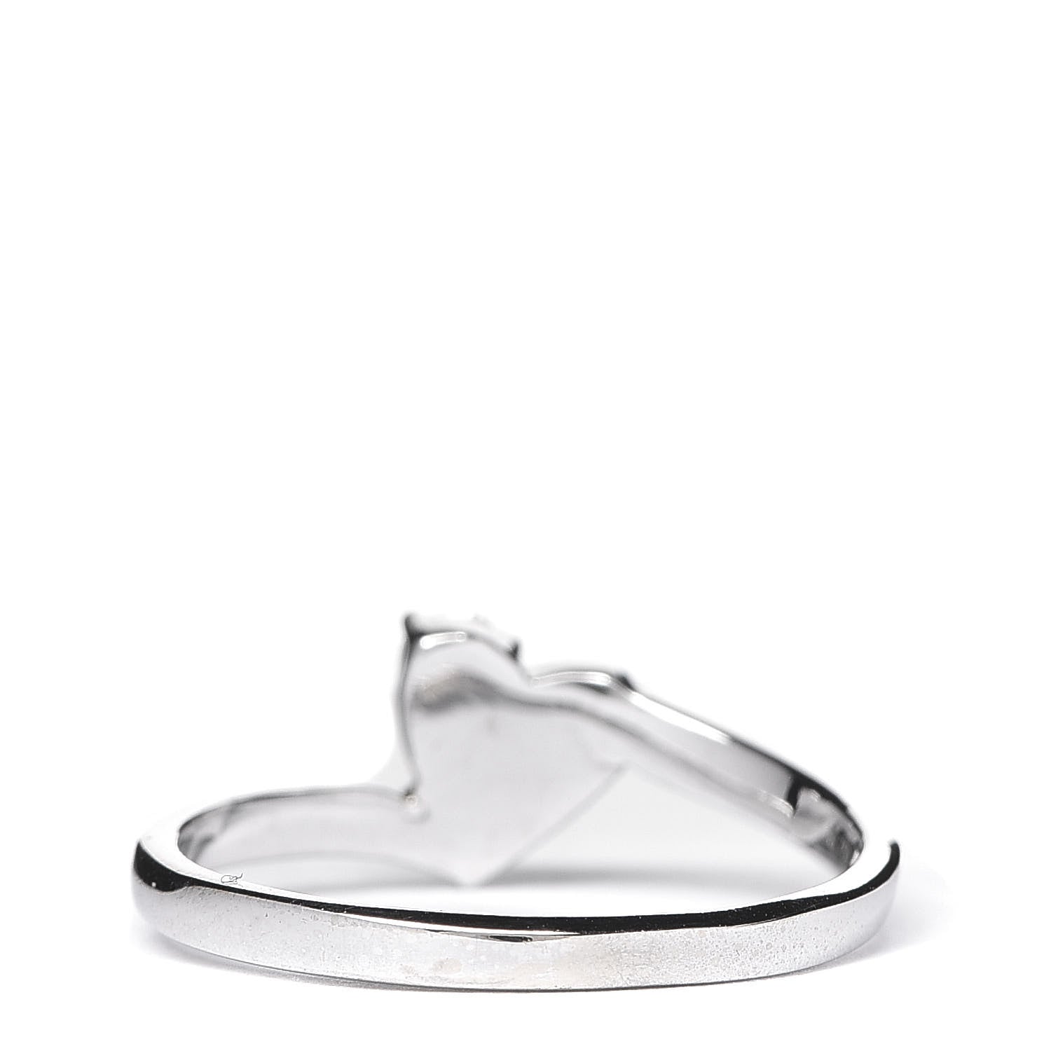 Gucci 18K White Gold Diamond Heart Band Ring 54 6.75 2 of 4