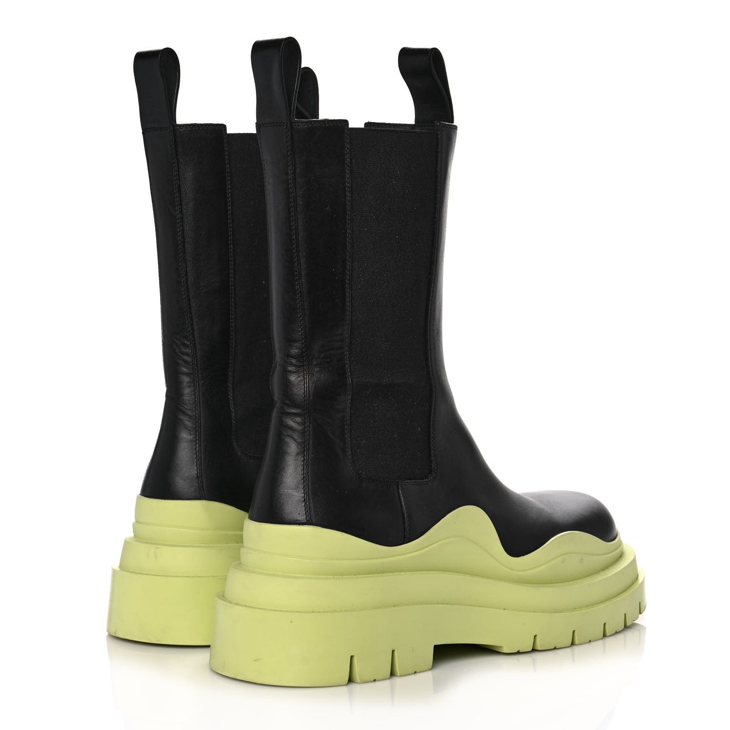 Calfskin The Tire Chelsea Boots 38.5 Black Seagrass