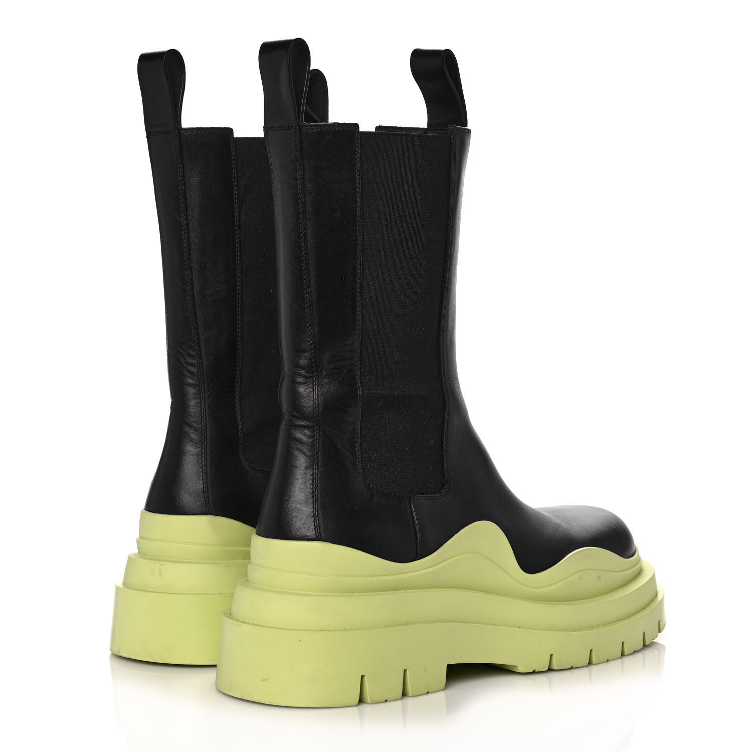 Bottega Veneta Calfskin The Tire Chelsea Boots 38.5 Black Seagrass 4 of 8