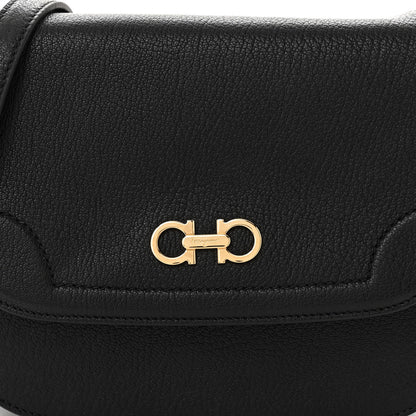 Salvatore Ferragamo Grained Calfskin Small Greta Shoulder Bag Black 7 of 9