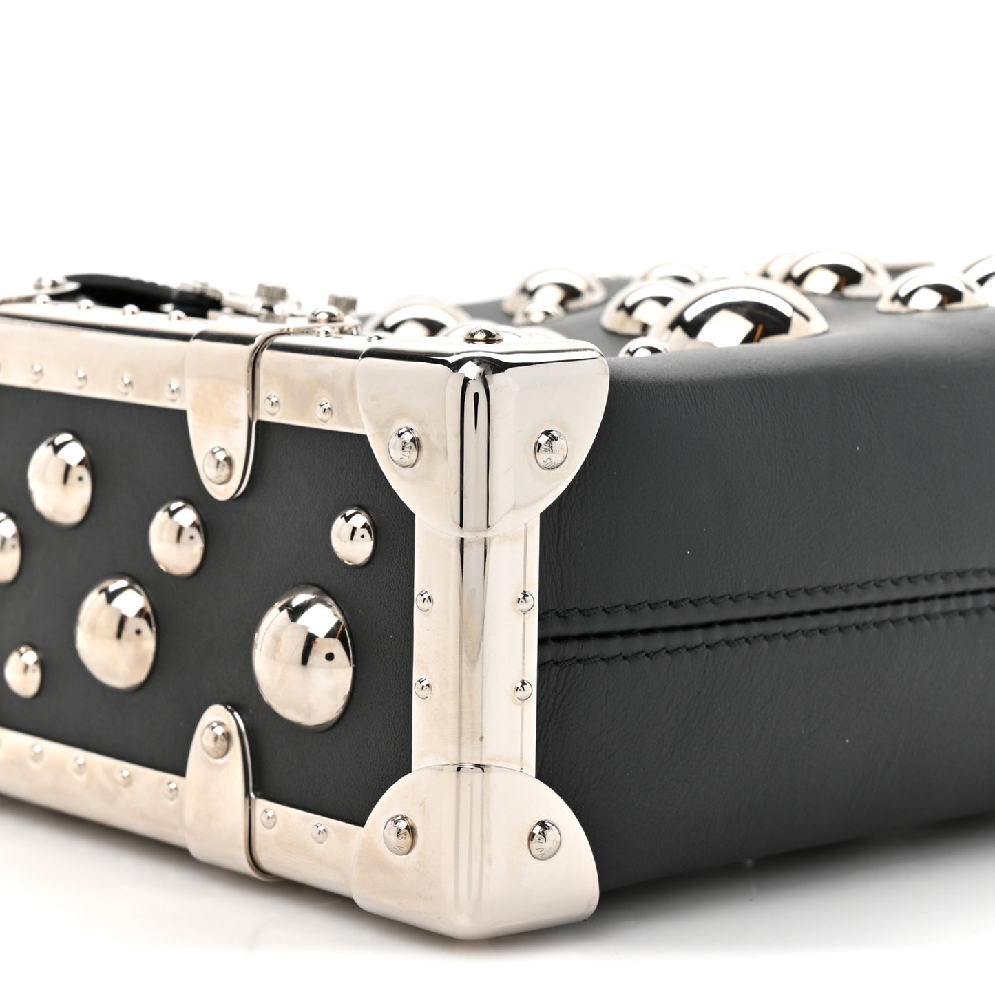 LV X YK Taurillon Brass Metal Dots Side Trunk Black