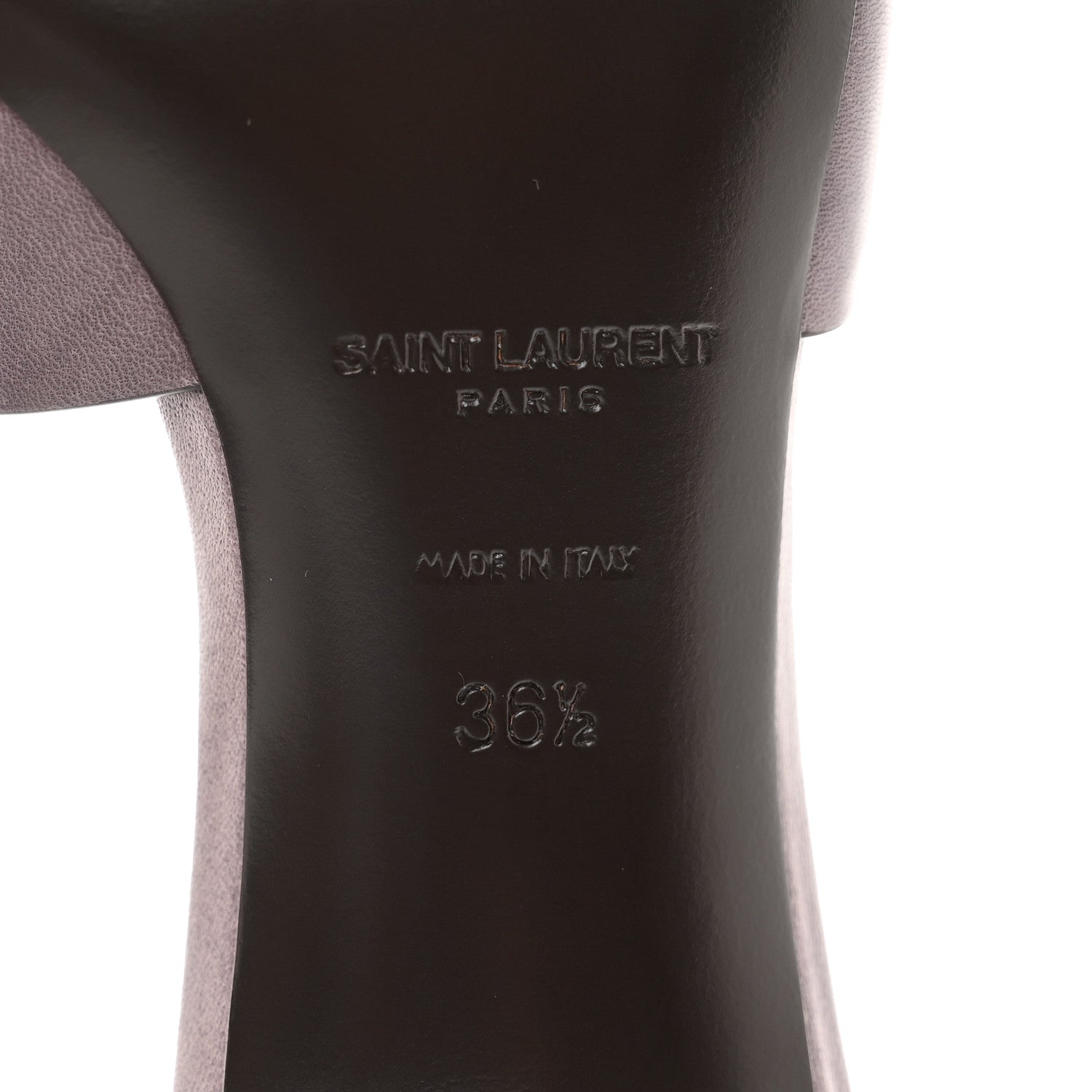 Saint Laurent Calfskin Tribute 85 Slide Sandals 36.5 Iris 6 of 8