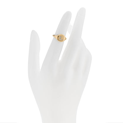 David Yurman 18K Yellow Gold Diamond Initial L Pinky Ring 45 3.5 2 of 6