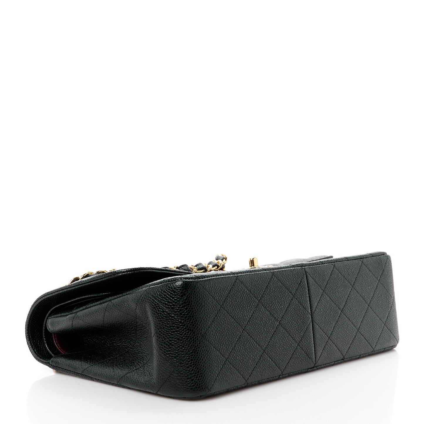 Caviar Quilted Jumbo Double Flap Black