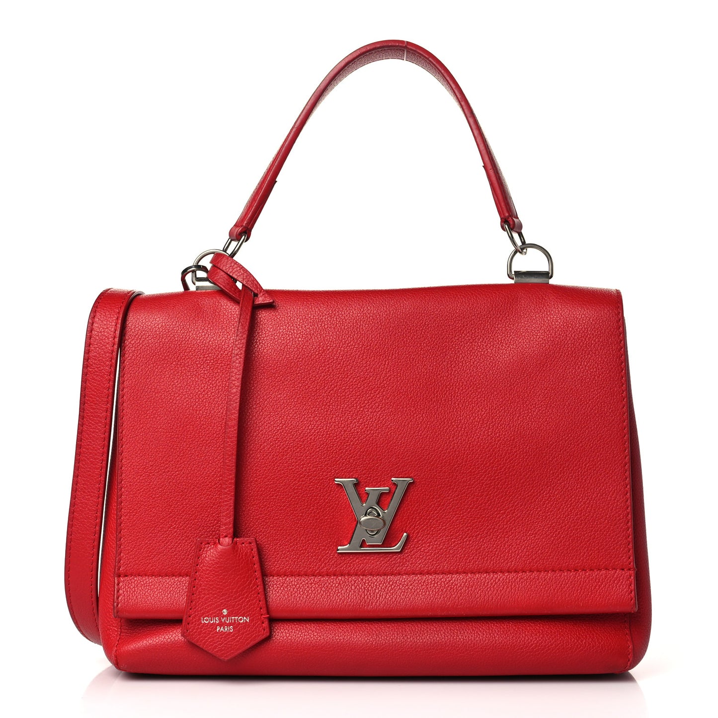 Soft Calfskin Lockme II Top Handle Rubis