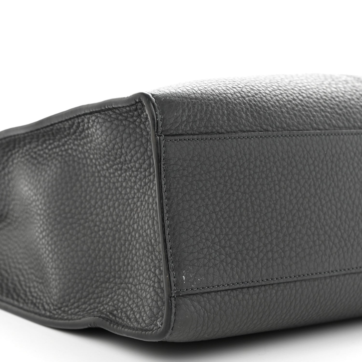 Fendi Cuoio Romano Glazed Fabric FF 1974 Peekaboo X-Lite Fit Asfalto Mou Black 9 of 11