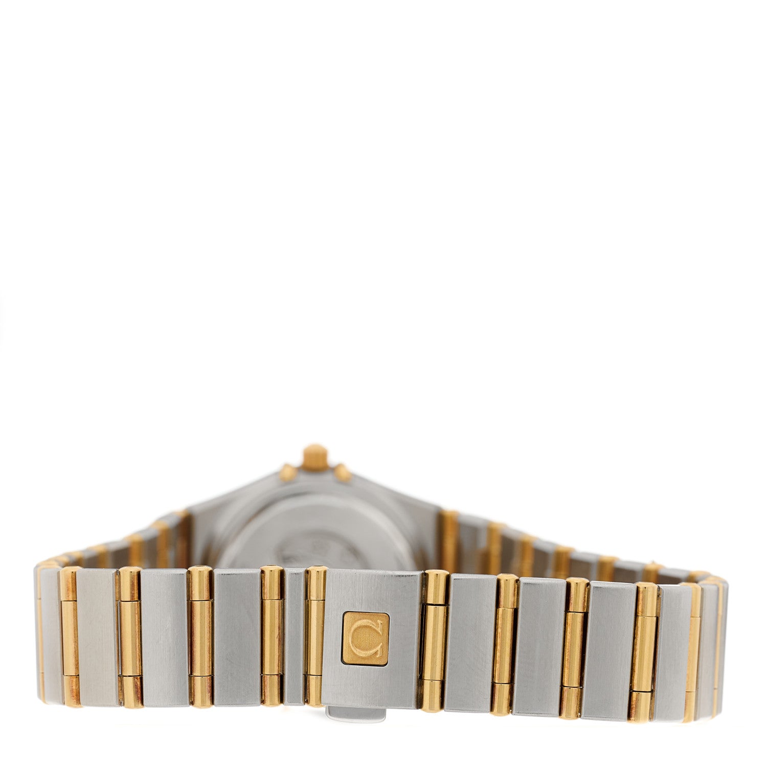 Omega Stainless Steel 18K Yellow Gold Diamond 22mm Constellation Quartz Watch Champagne 3 of 4