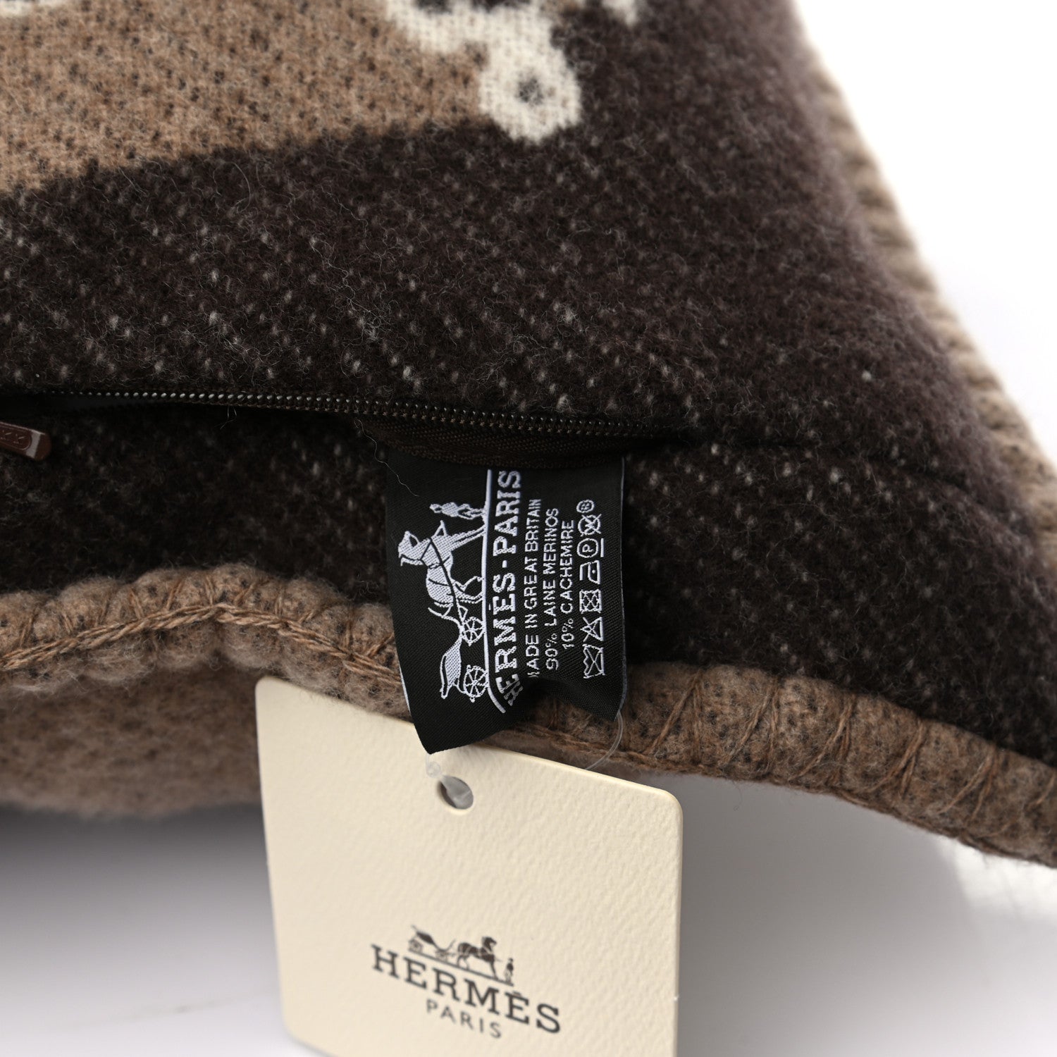 Hermes Wool Cashmere Brandebourgs Pillow Ecorce 3 of 3