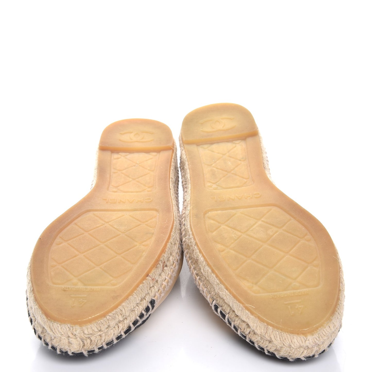 Lambskin CC Espadrilles 41 Beige Black